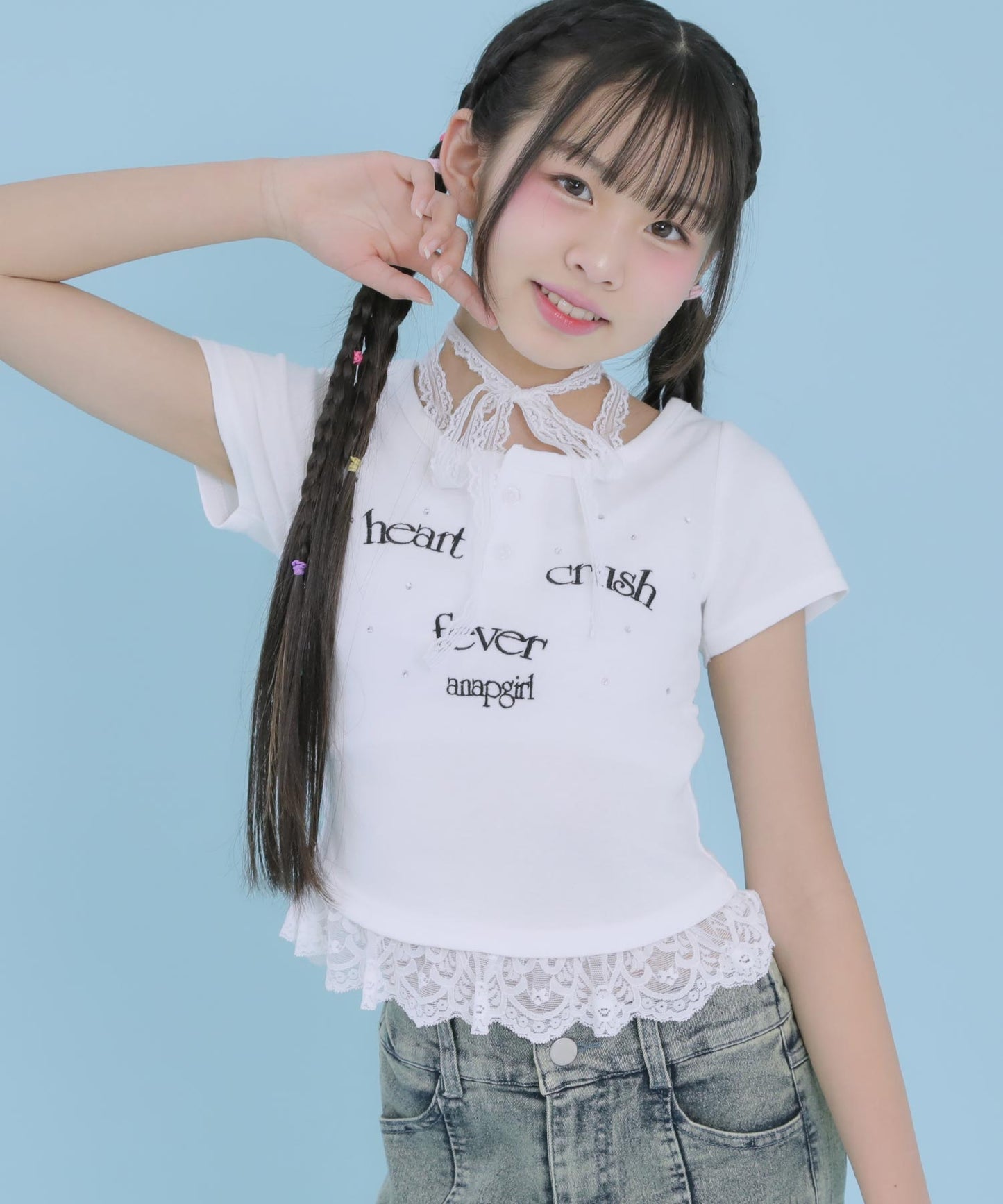 ホワイト(XSサイズ着用/身長：約145cm)