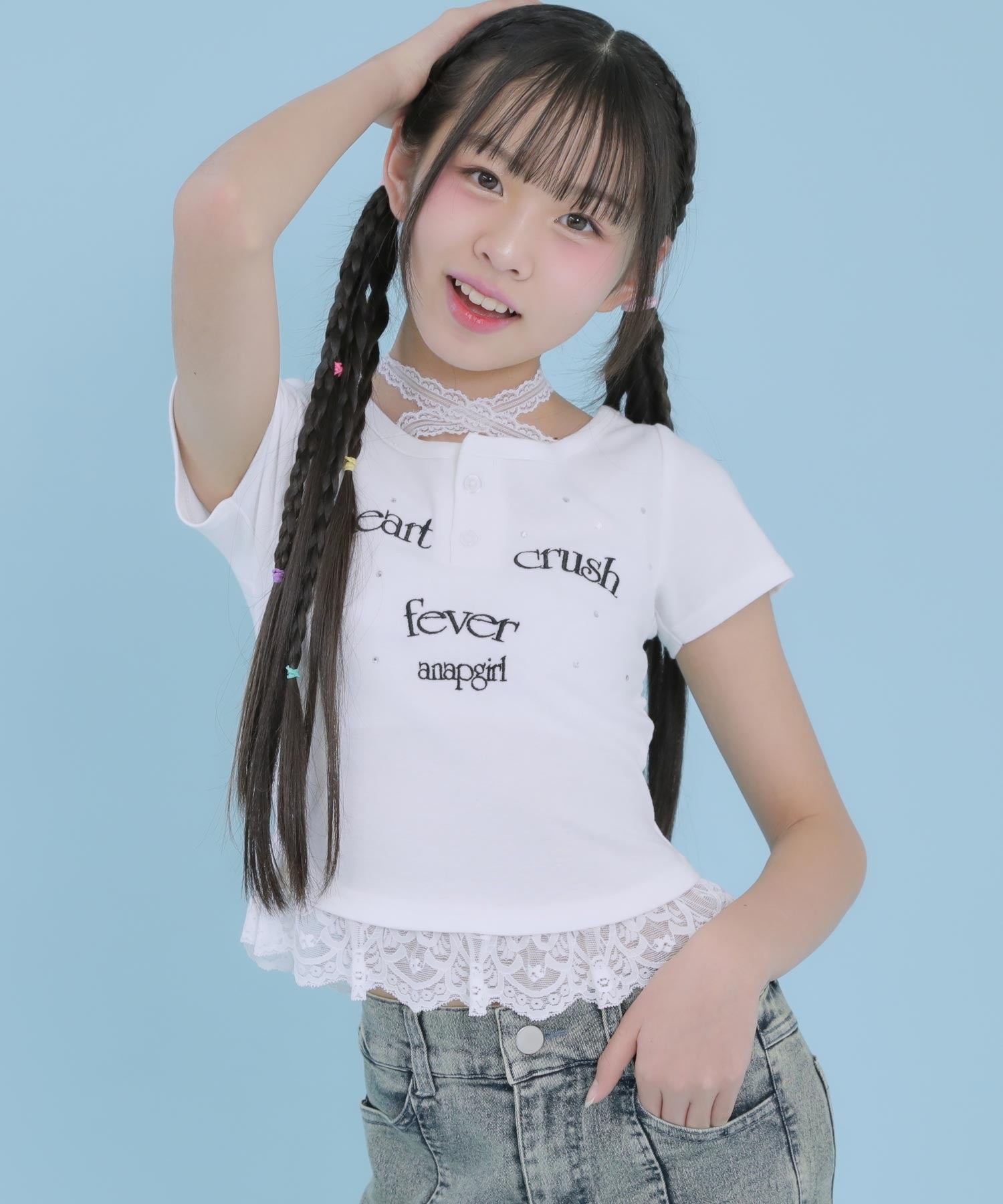もゆる トップス Tシャツ □萠 フリル □萠 可愛いシルエットのシャツ