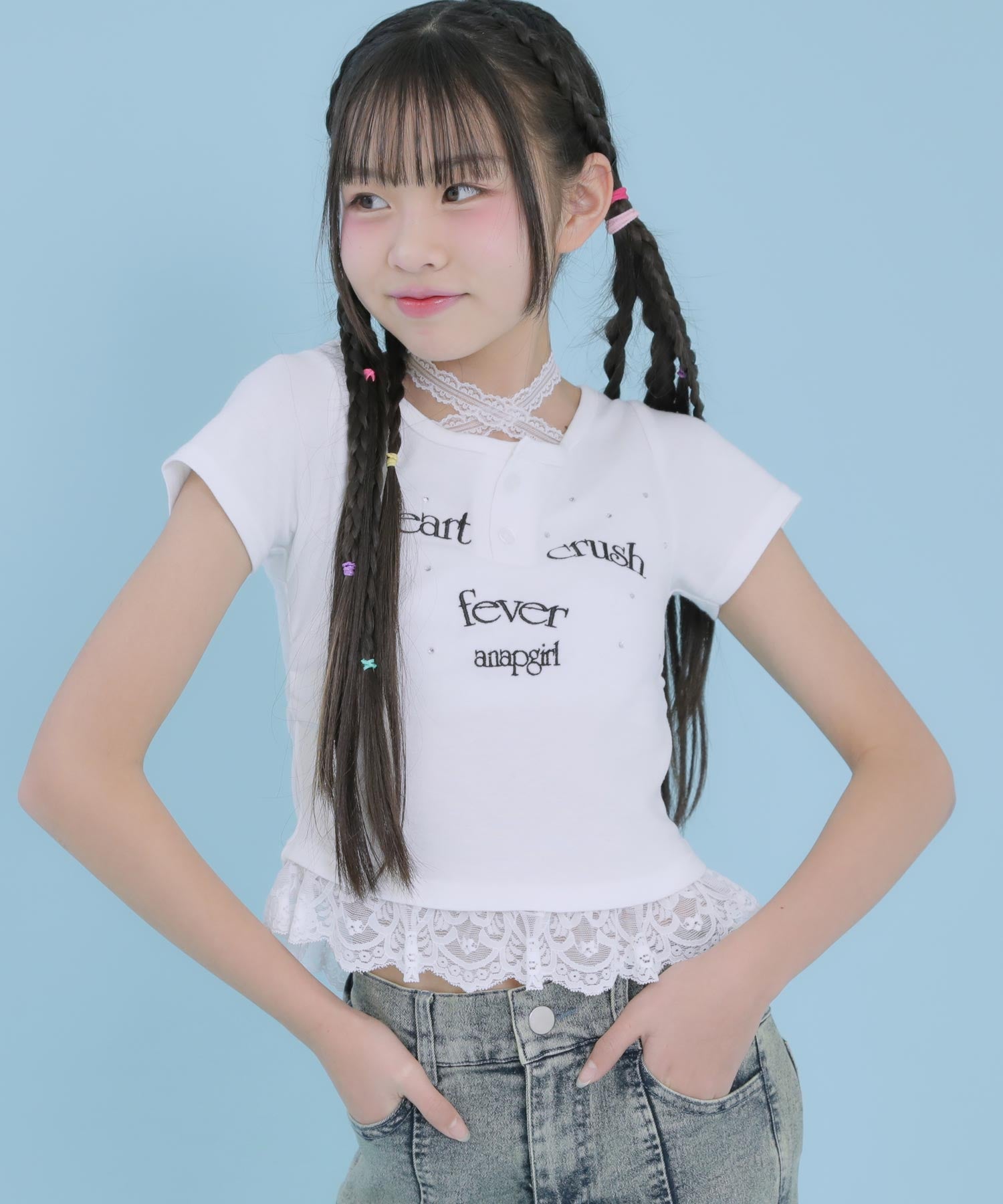 ホワイト(XSサイズ着用/身長：約145cm)