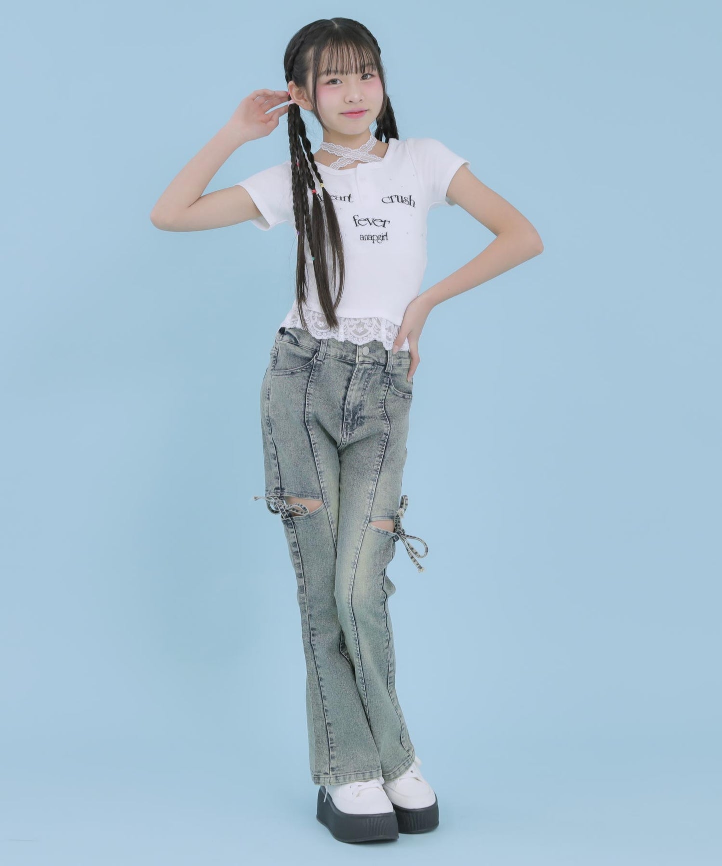 ホワイト(XSサイズ着用/身長：約145cm)
