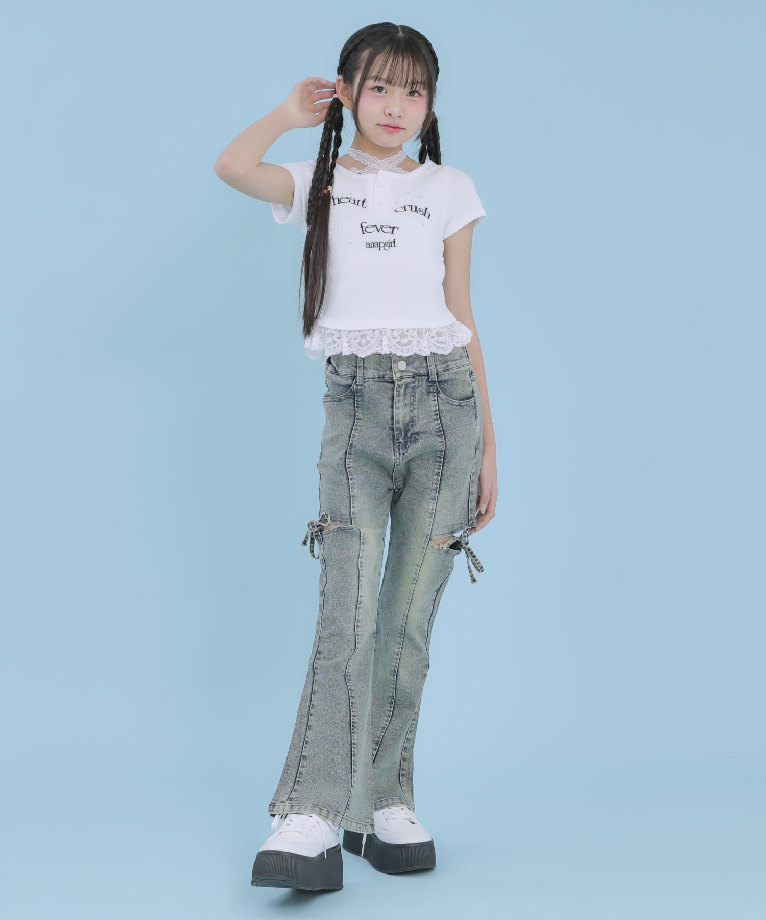 ホワイト(XSサイズ着用/身長：約145cm)