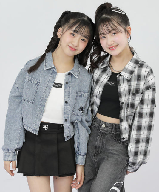 ラインストーン付 サイドシャーリング シャツ 913-7930