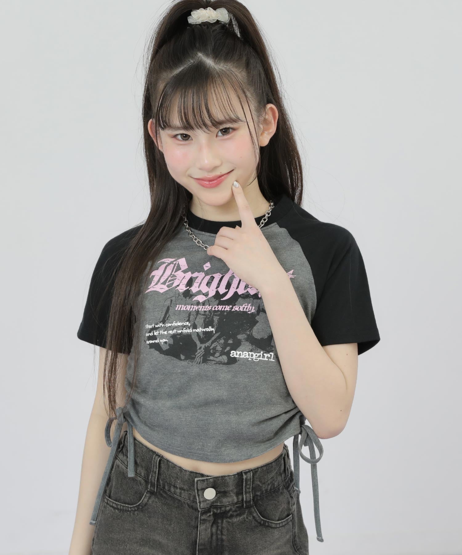ブラック(Sサイズ着用/身長：約148cm)
