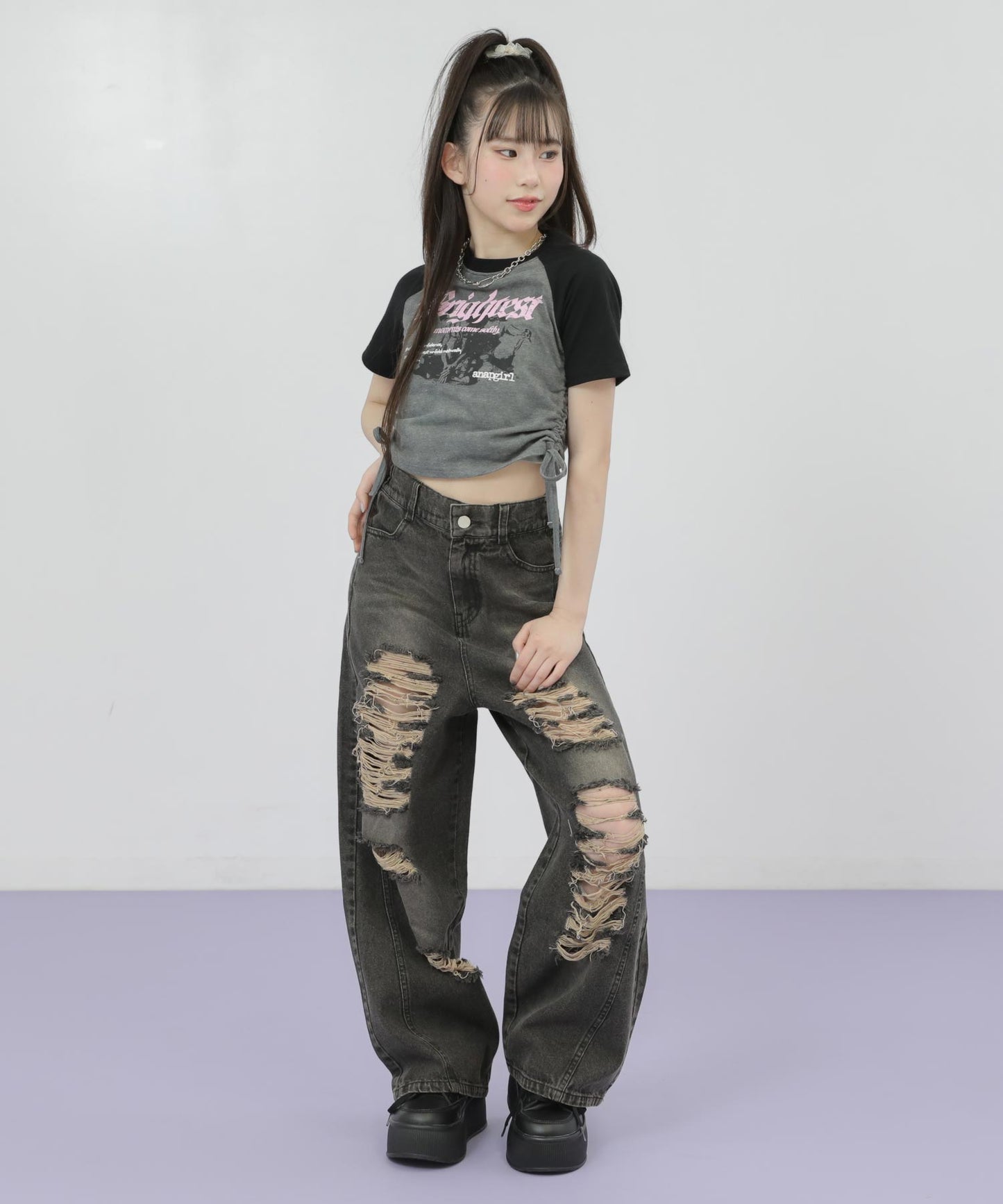 ブラック(Sサイズ着用/身長：約148cm)