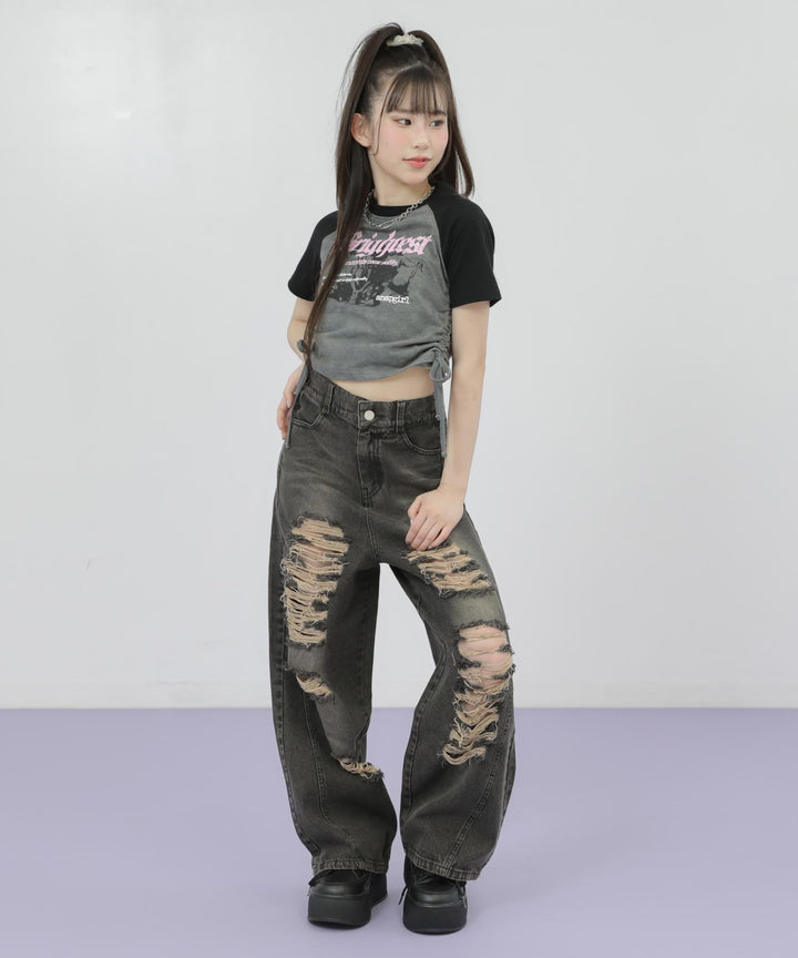 ブラック(Sサイズ着用/身長：約148cm)