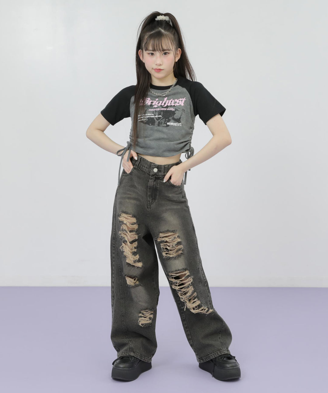 ブラック(Sサイズ着用/身長：約148cm)