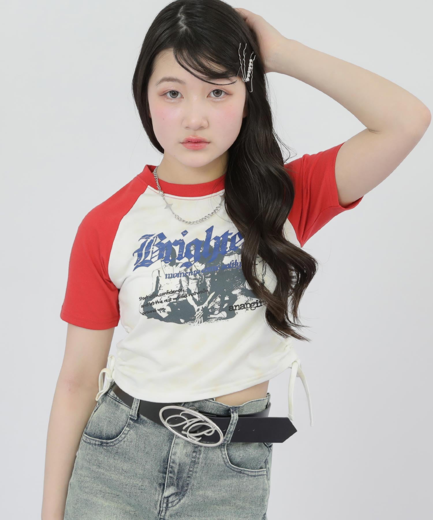 レッド(Sサイズ着用/身長：約152cm)
