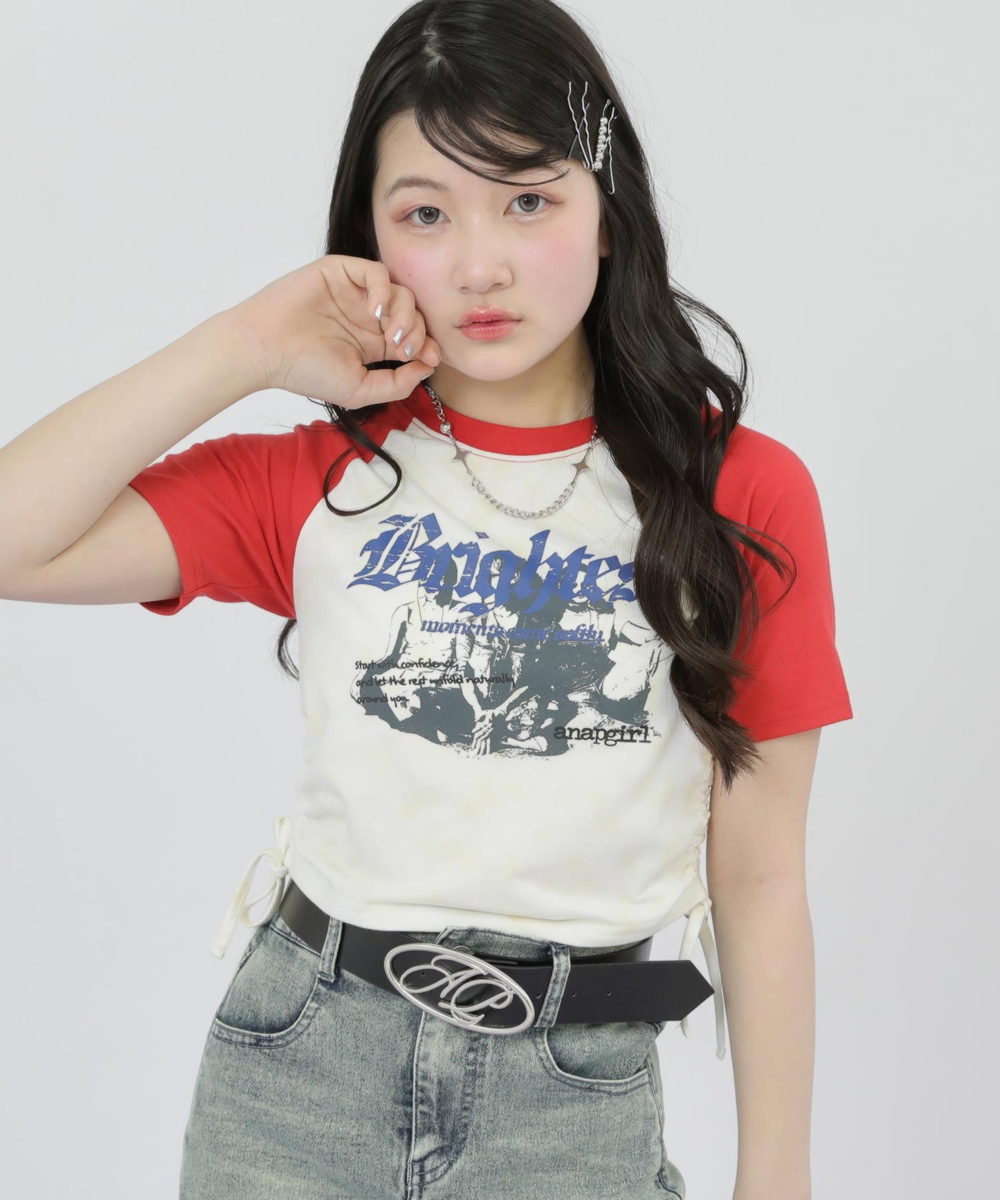 レッド(Sサイズ着用/身長：約152cm)