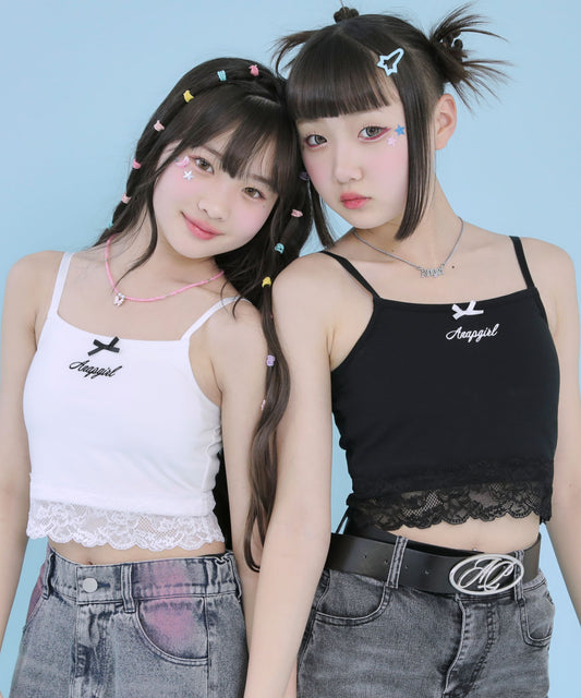 裾レース パッド入り キャミソール 913-7934