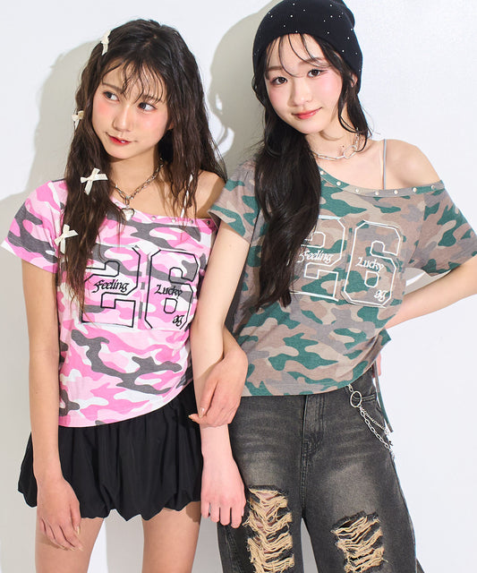 ナンバリング ワンショル デザイン トップス 913-7937