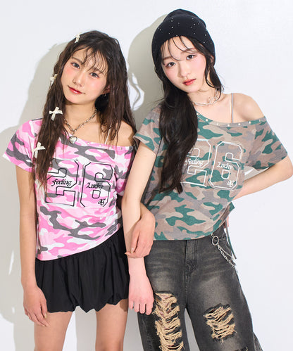 ナンバリング ワンショル デザイン トップス 913-7937