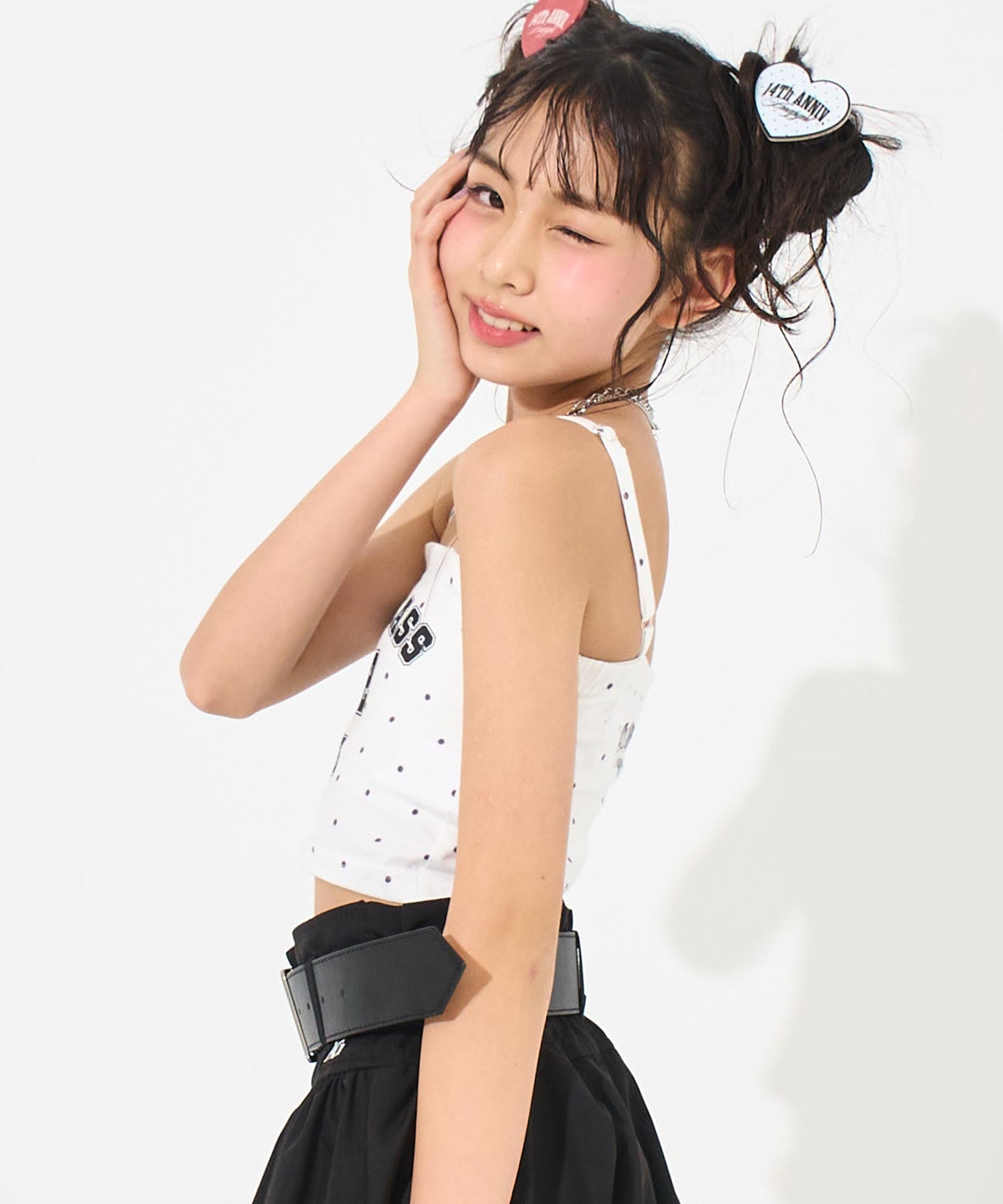 ホワイト／ブラック(XSサイズ着用/身長：約145cm)