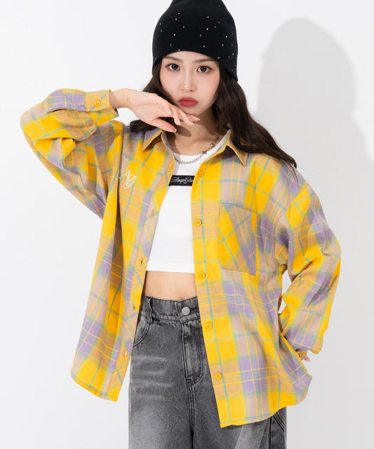 エンジェル羽 オーバー チェックシャツ 913-7951