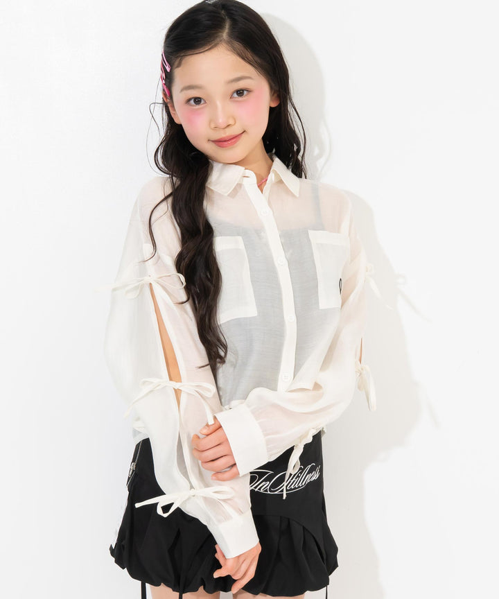 ホワイト(Sサイズ着用/身長：約146cm)
