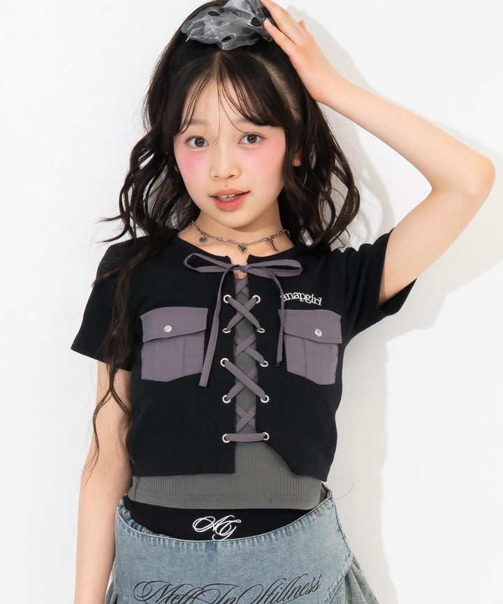 ブラック(Sサイズ着用/身長：約146cm)