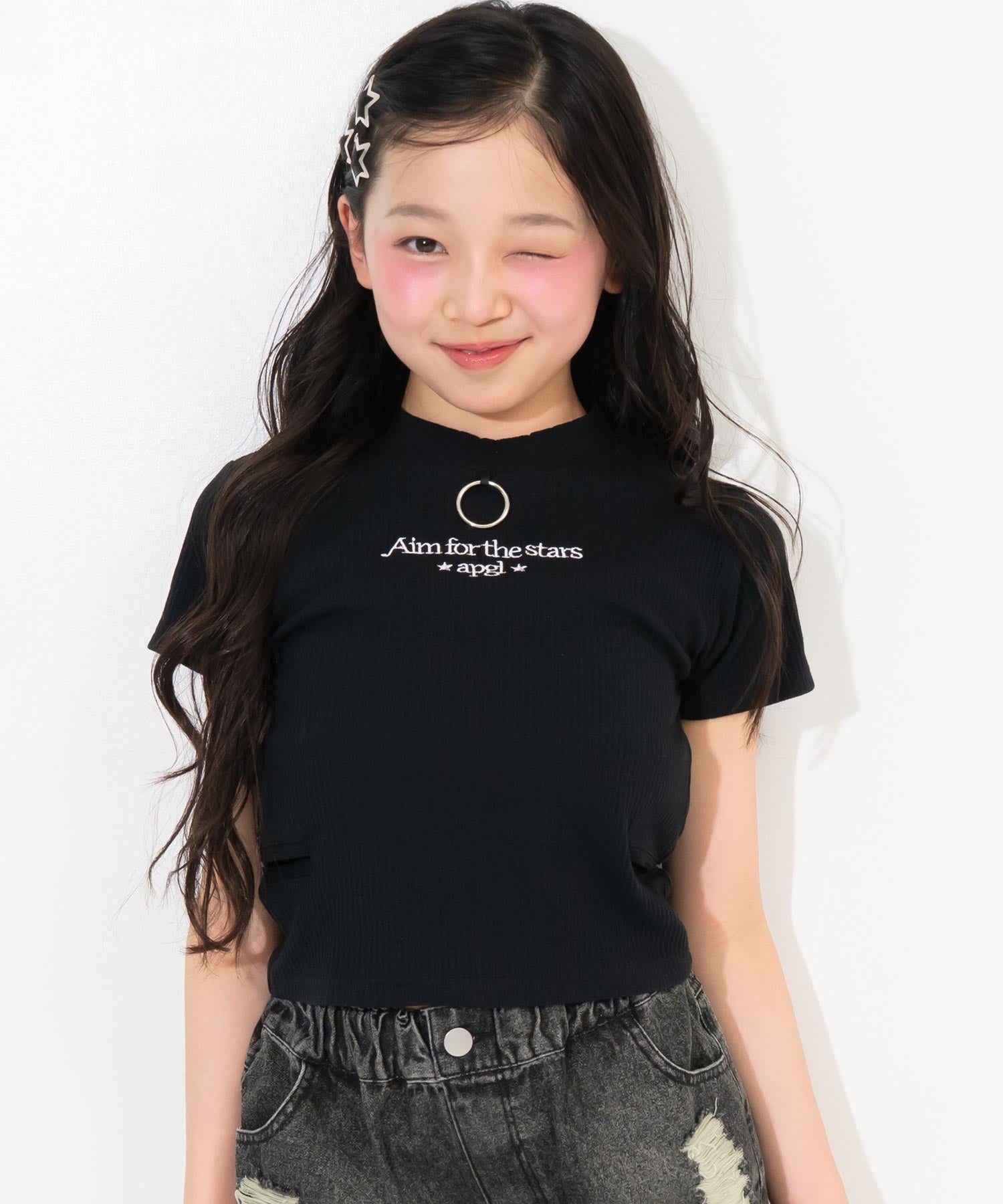 ブラック(Sサイズ着用/身長：約146cm)