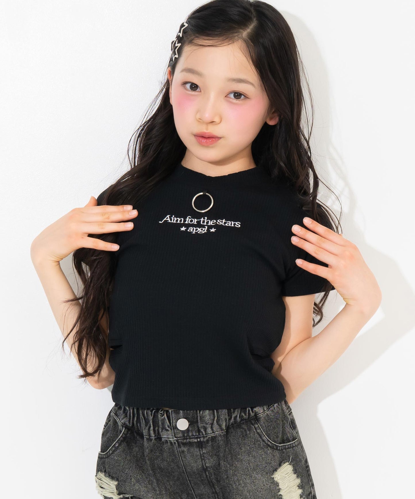 ブラック(Sサイズ着用/身長：約146cm)