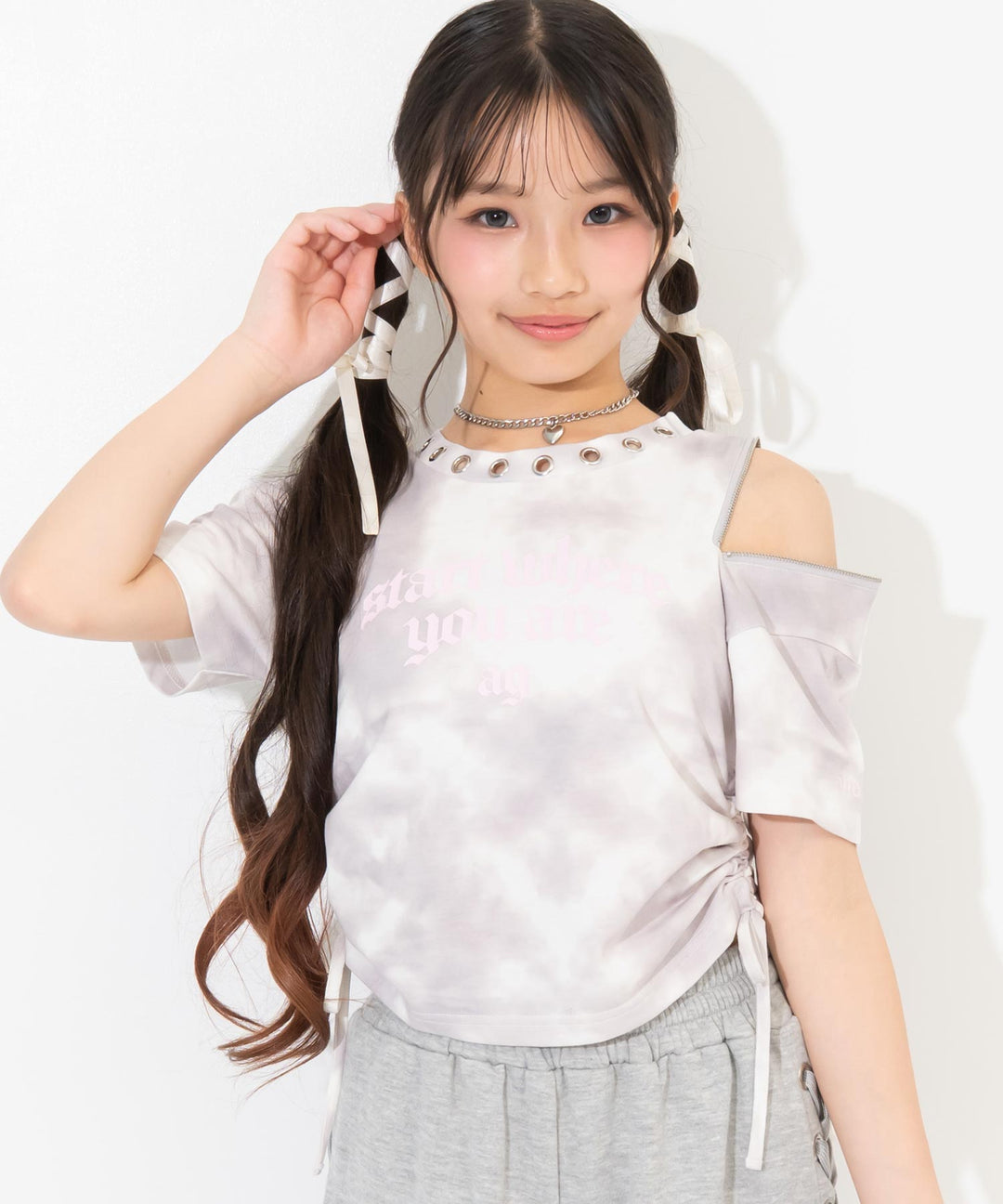 グレー/ホワイト(Sサイズ着用/身長：約146cm)