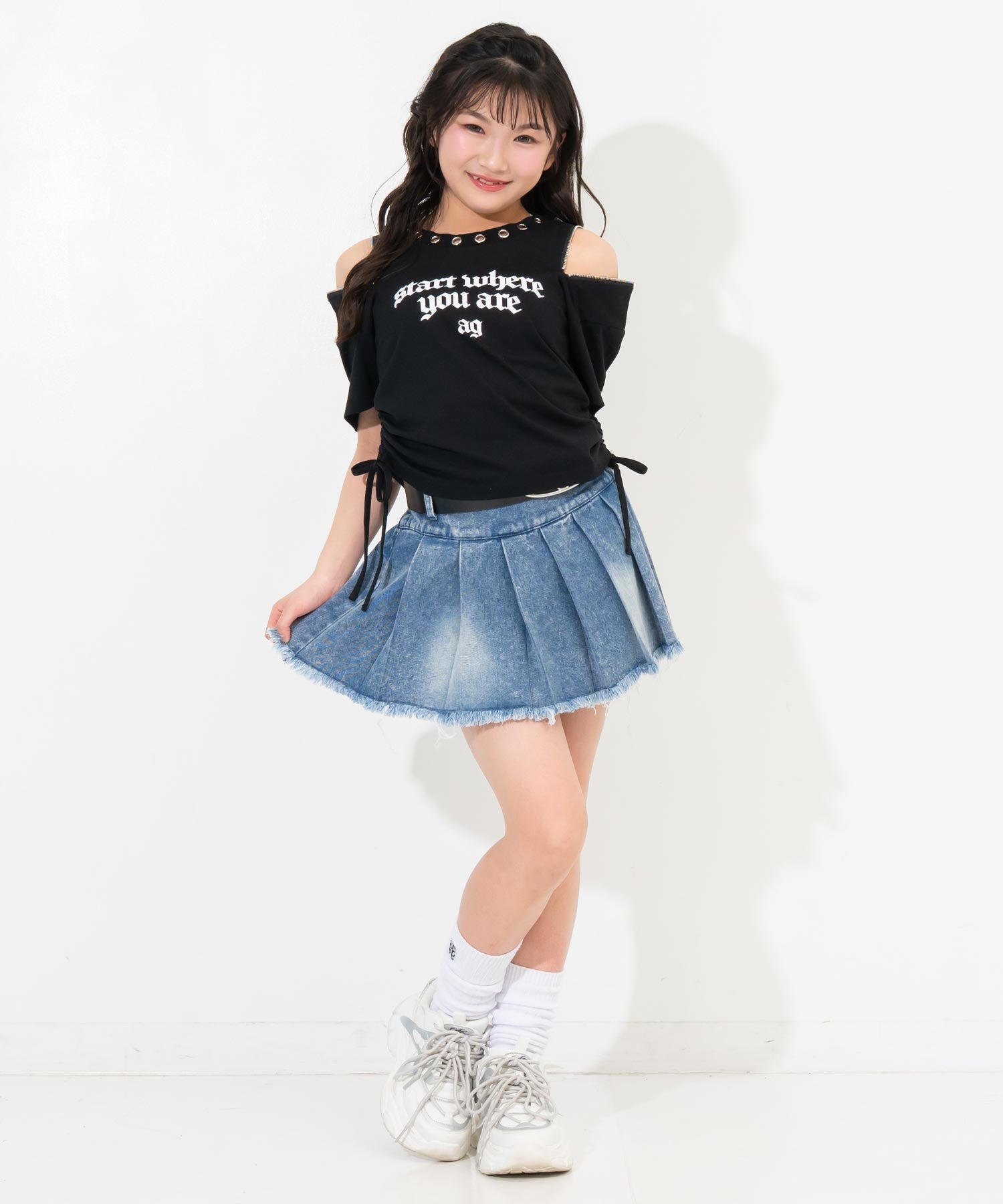 ハトメデザイン 肩ジップ Tシャツ トップス 913-7963 – ANAP