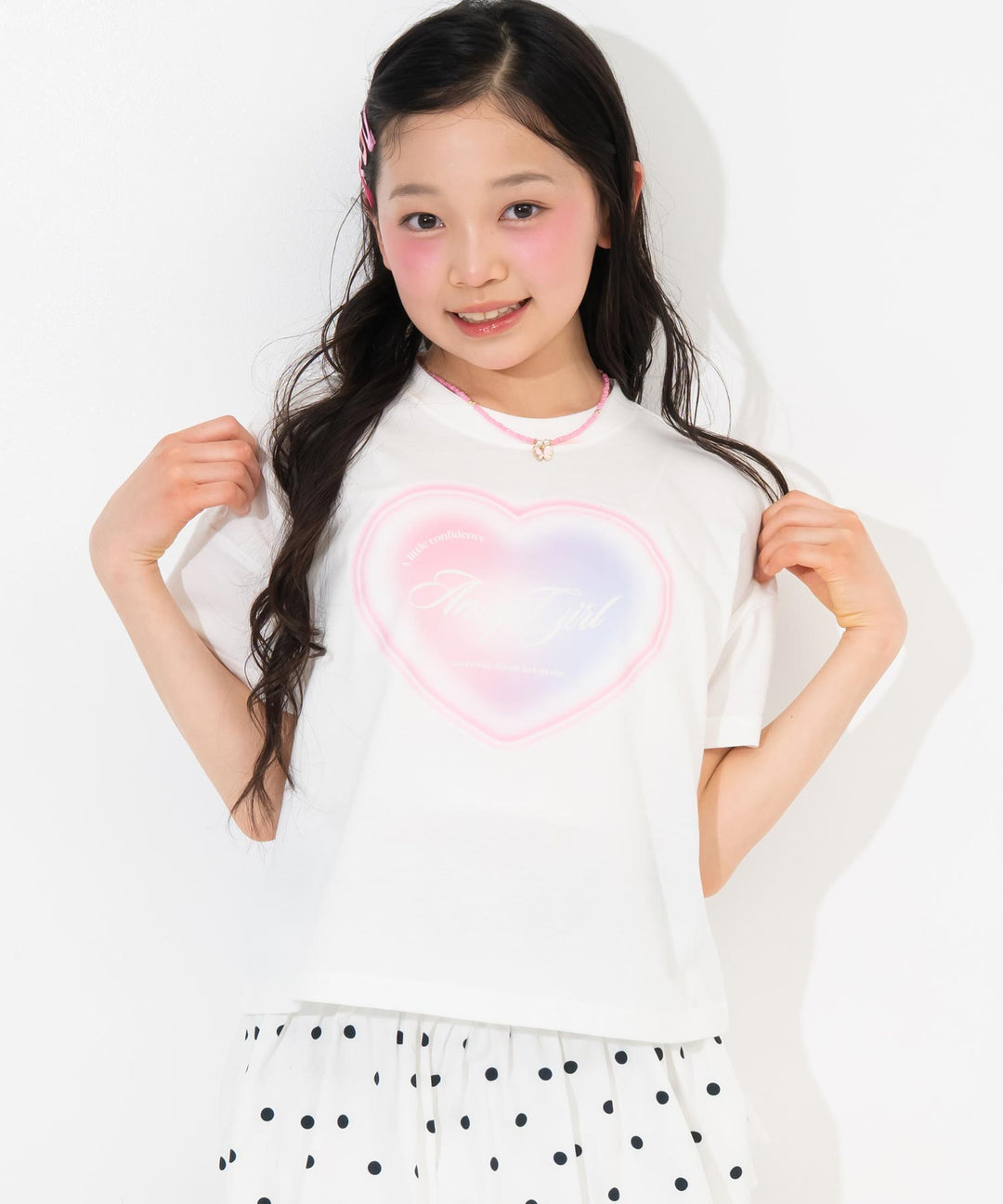 ホワイト(Sサイズ着用/身長：約146cm)
