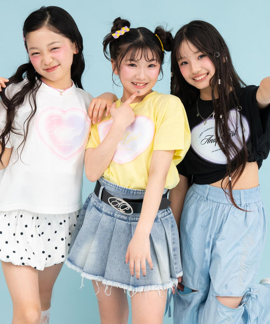 グラデーションハートプリント クロップドTシャツ 913-7967