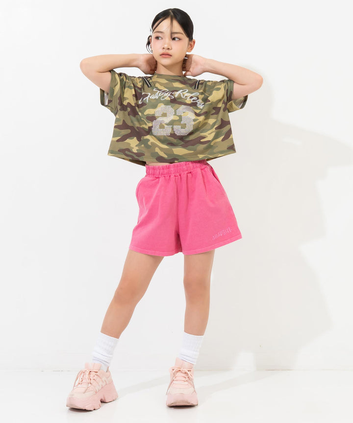 肩ジップ スタッズ ロゴTシャツ 913-7971