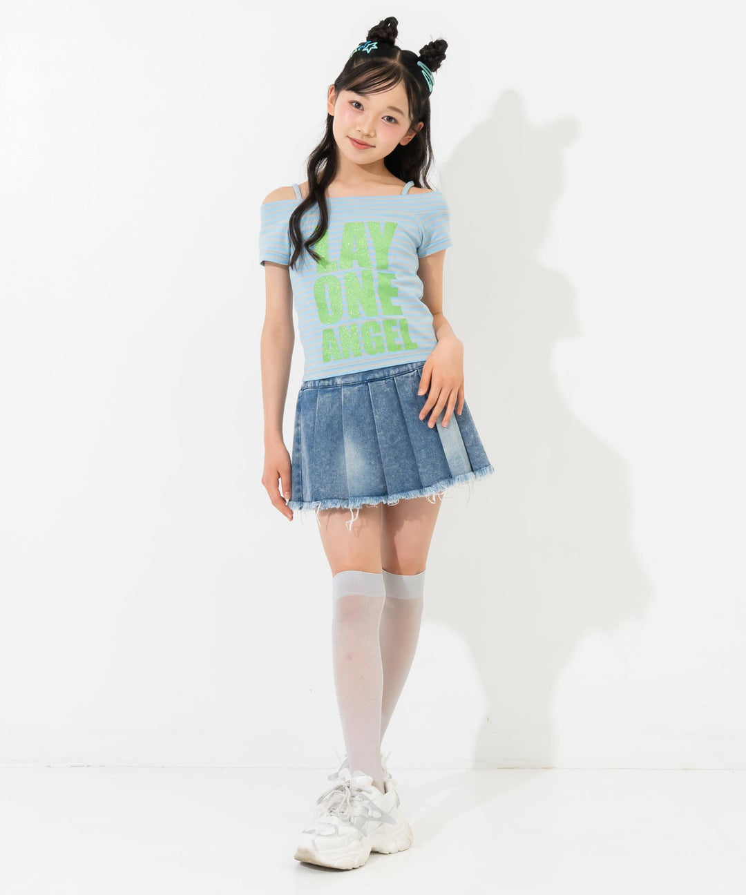 ライトブルー(Sサイズ着用/身長：約146cm)