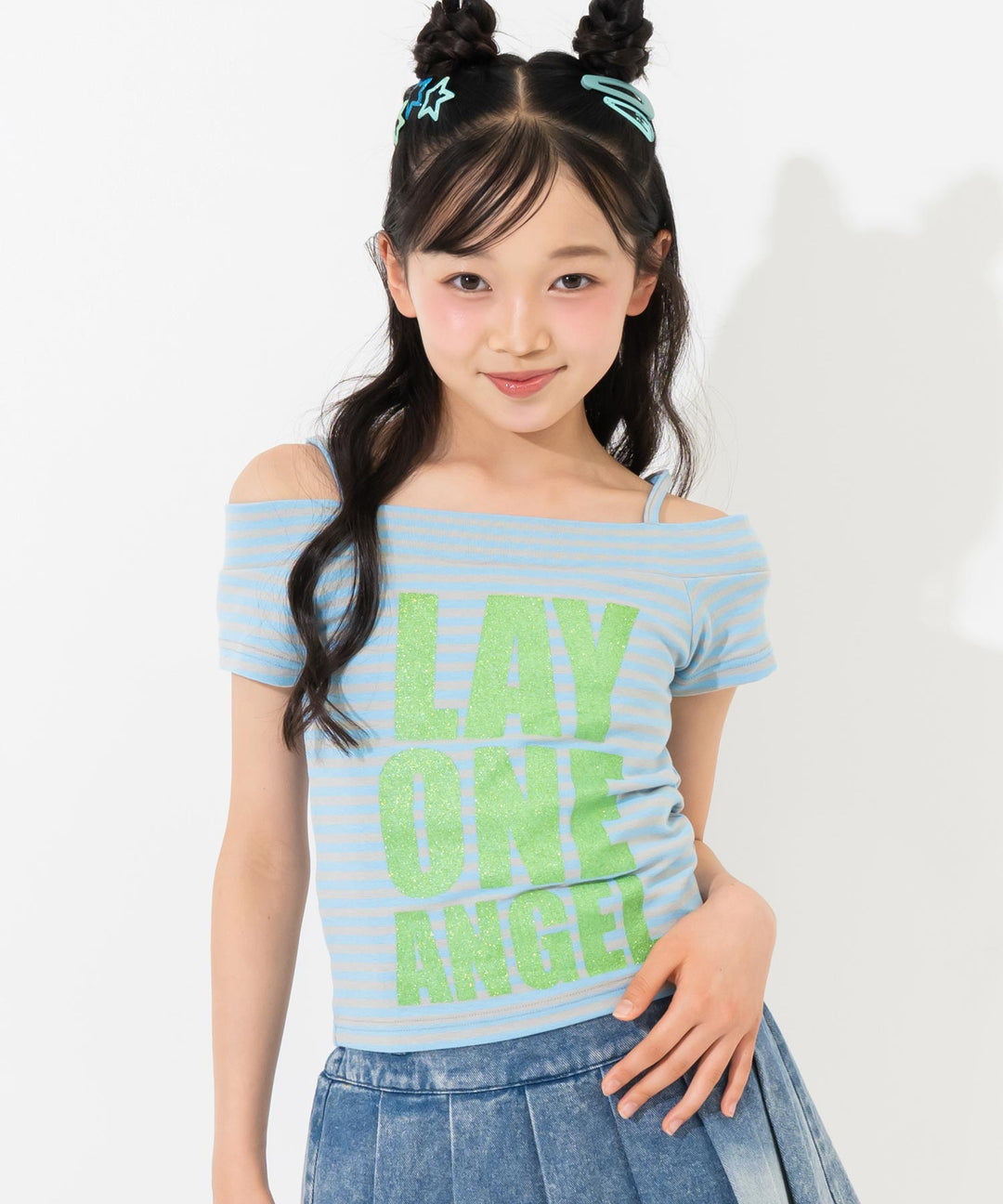 ライトブルー(Sサイズ着用/身長：約146cm)