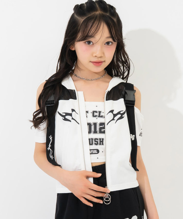 ホワイト(Sサイズ着用/身長：約146cm)