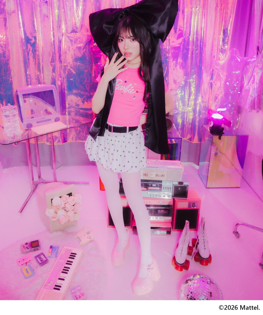 ピンク(Mサイズ着用/身長：約161cm)