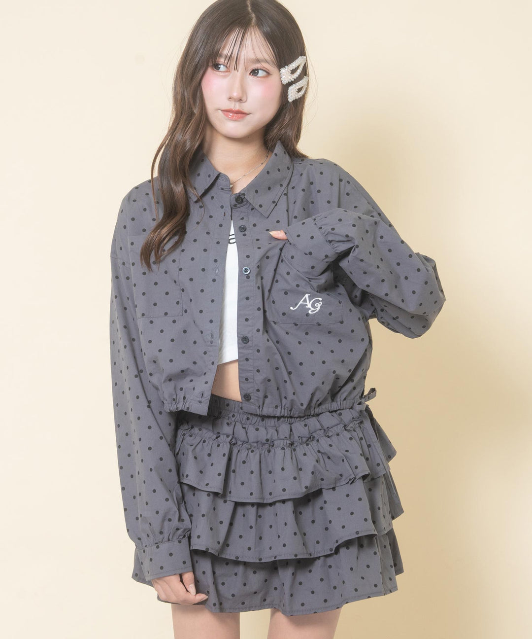 グレー(Mサイズ着用/身長：約156cm)