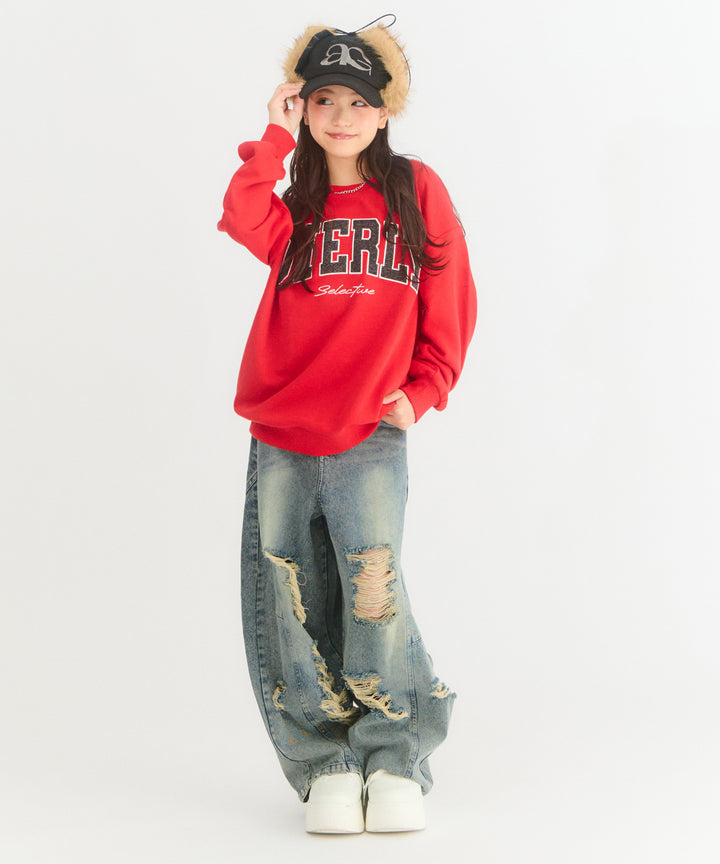 レッド(XSサイズ着用/身長：約139cm)