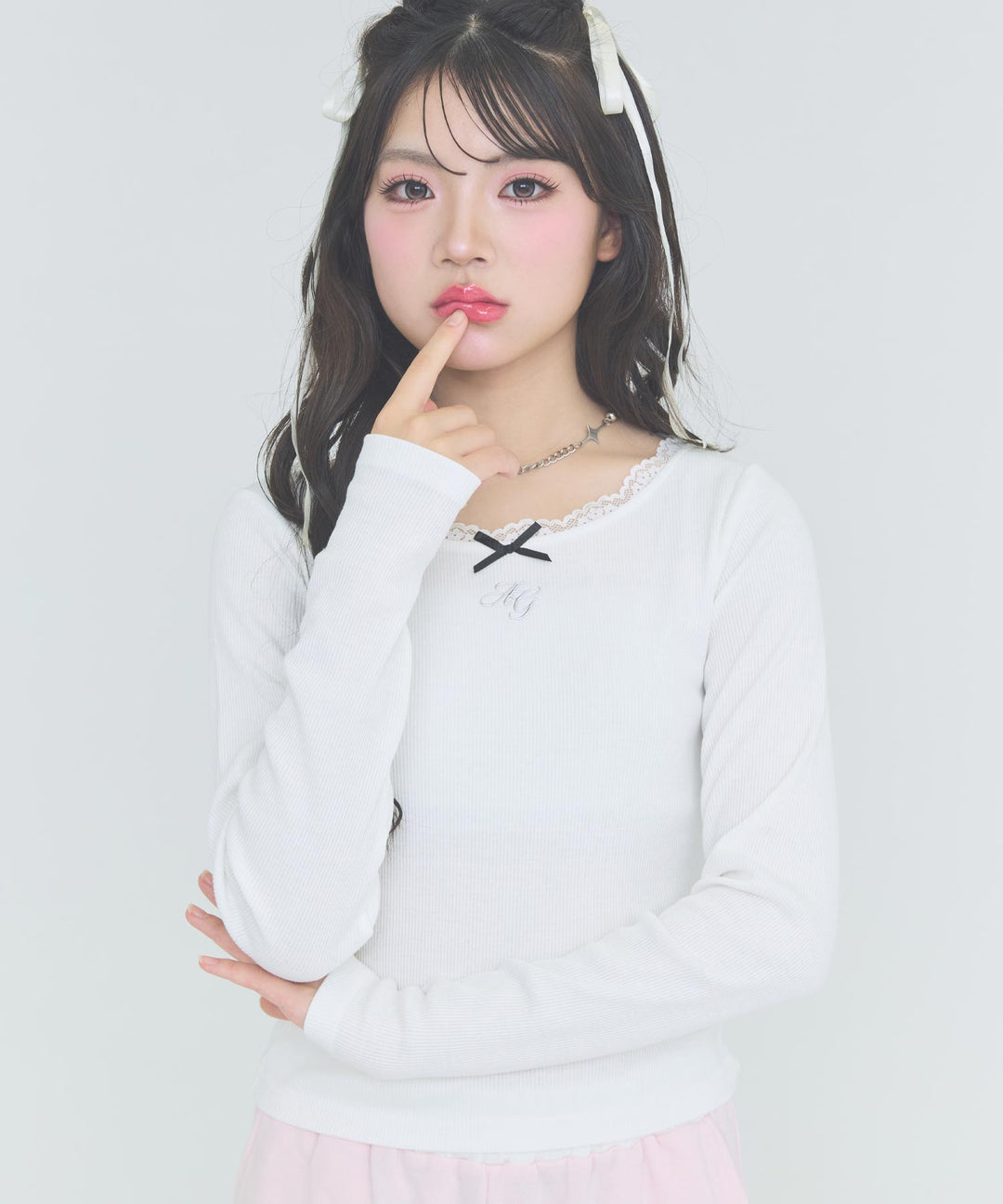 ホワイト(Ｍサイズ着用/身長：約162cm)