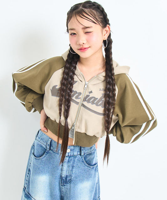 ダブル ジップ ジャージ パーカー 【キッズお揃い】914-7607