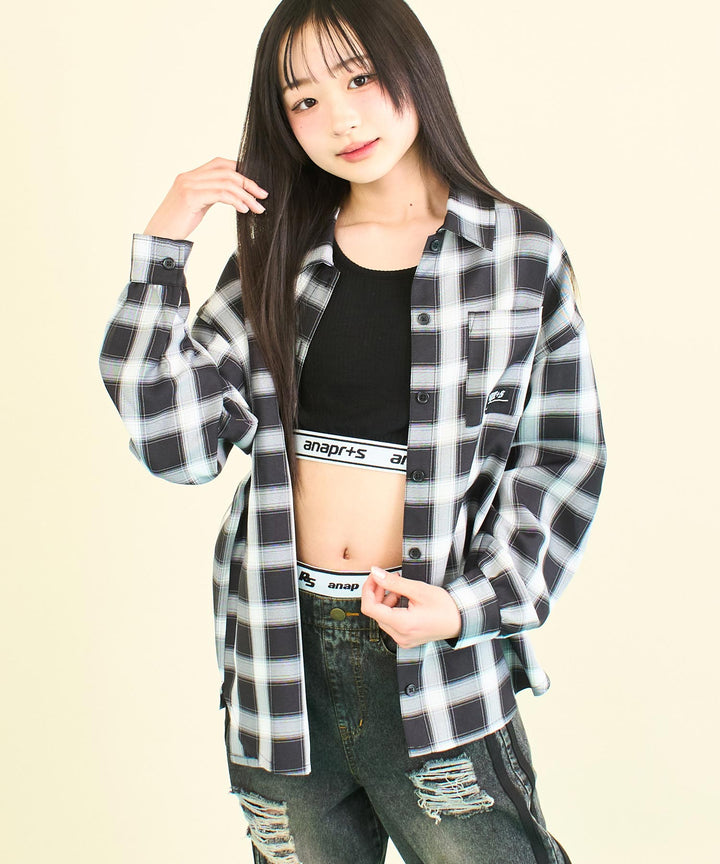 ANAPR+S オーバー チェック シャツ (キッズお揃い)【ユニセックス】 914-7657