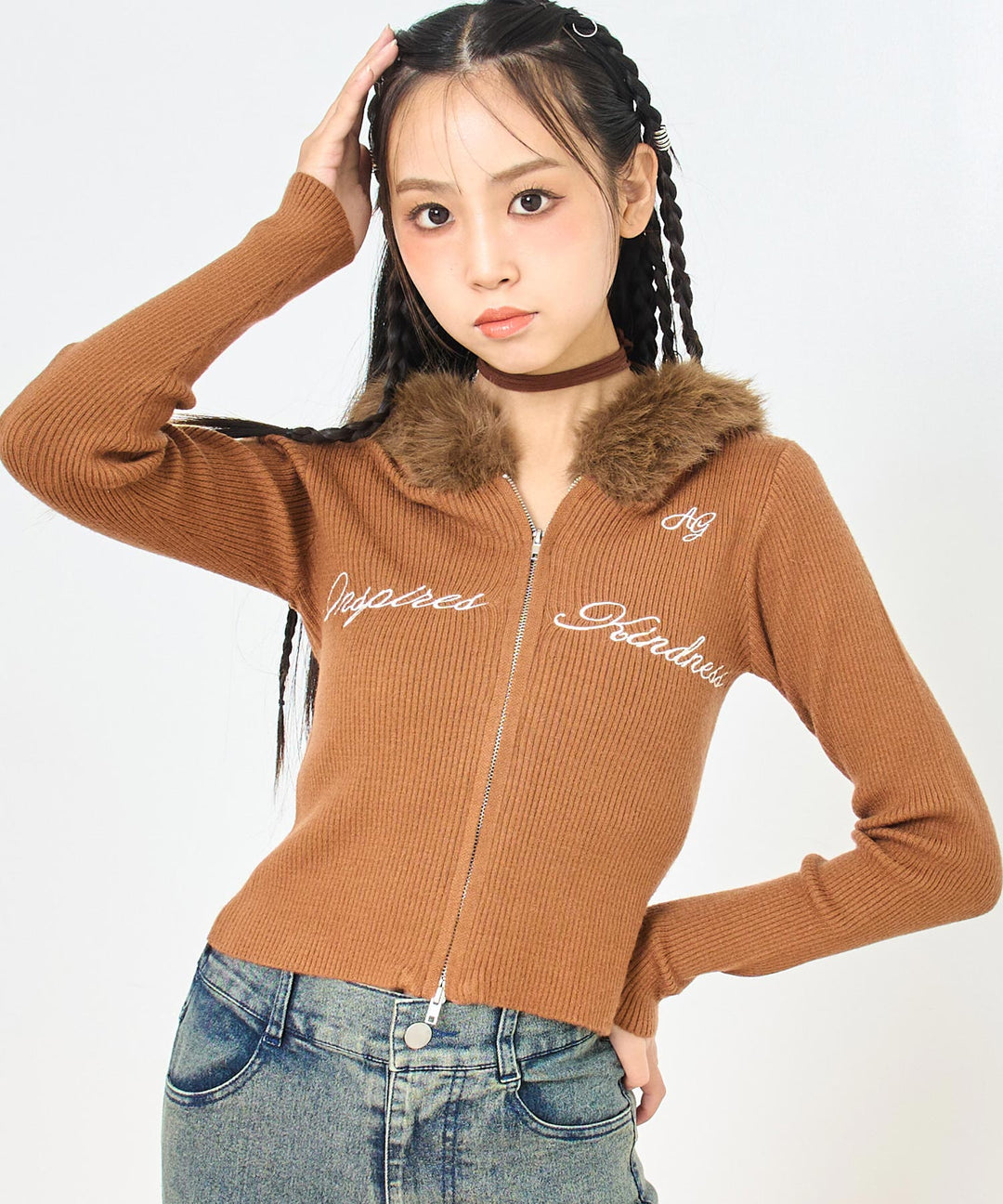 ブラウン/150cm(Sサイズ着用)