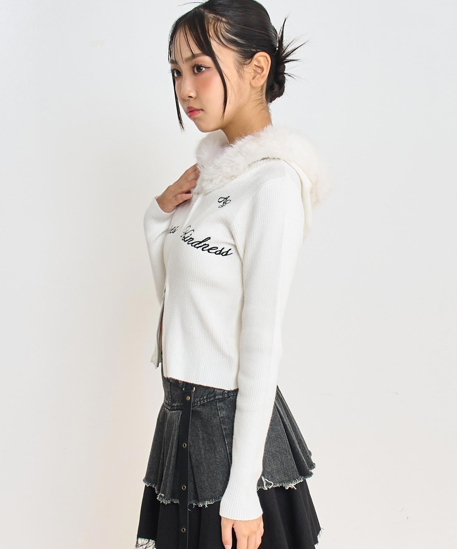 ファー付 ニット ダブル ジップパーカー 914-7816 – ANAP オンライン