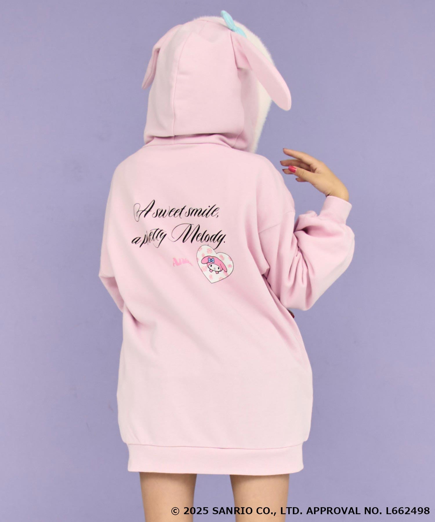 ANAP GiRL ×【 マイメロディ 】ファー耳付きフーディー ビッグ