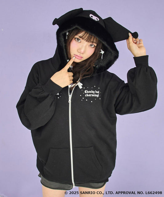 ANAP GiRL ×【 クロミ 】ファー耳付きフーディー ビッグ スウェット パーカー 914-7869