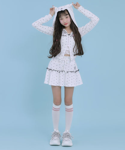 ホワイト/ブラック(Sサイズ着用/身長：約143cm)