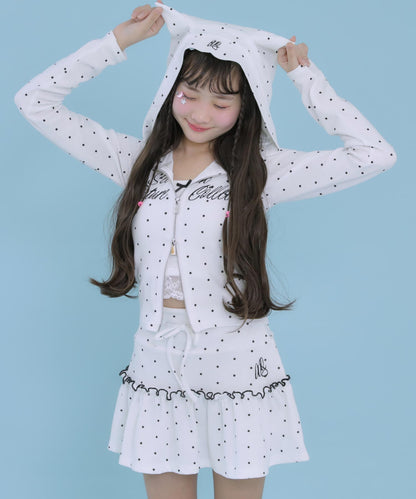 ホワイト/ブラック(Sサイズ着用/身長：約143cm)