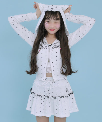 ホワイト/ブラック(Sサイズ着用/身長：約143cm)