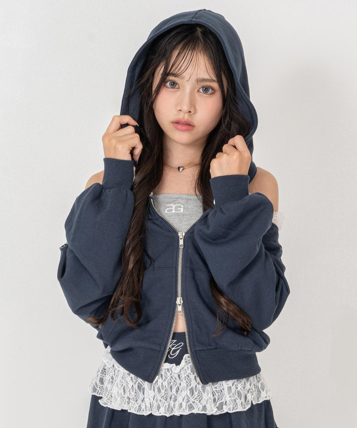 ネイビー(XSサイズ着用/身長：約139cm)