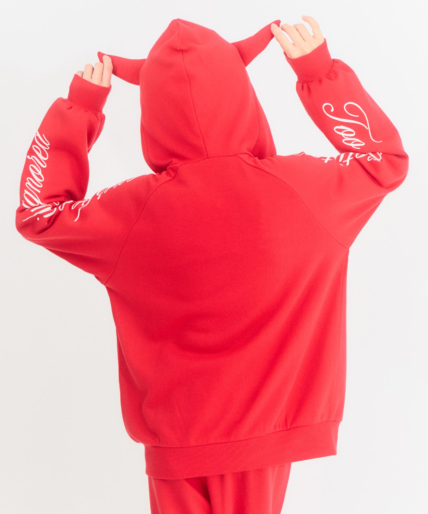 デビルツノ ダブルジップ ラメスウェットパーカー【セットアップ対応