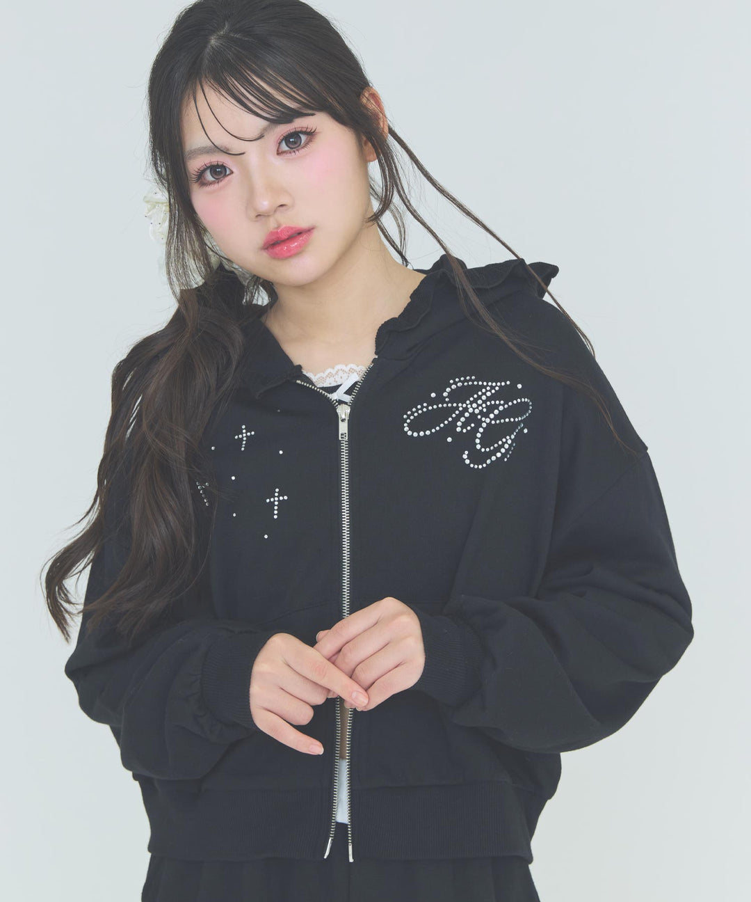 ブラック(Mサイズ着用/身長：約162cm)