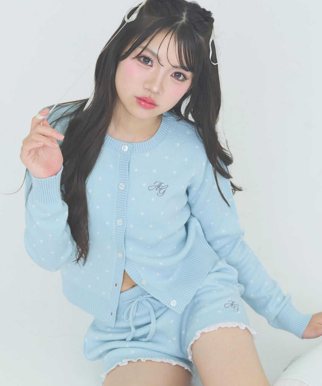 ライトブルー(Mサイズ着用/身長：約162cm)
