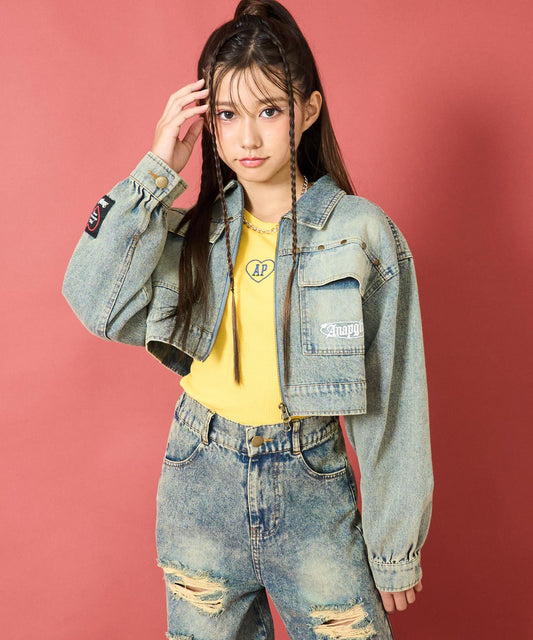 ビス付 クロップド デニムジャケット 915-7796