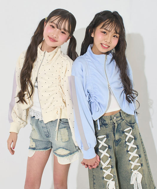 前シャーリング ダブルジップ ジャージ ブルゾン 915-7875