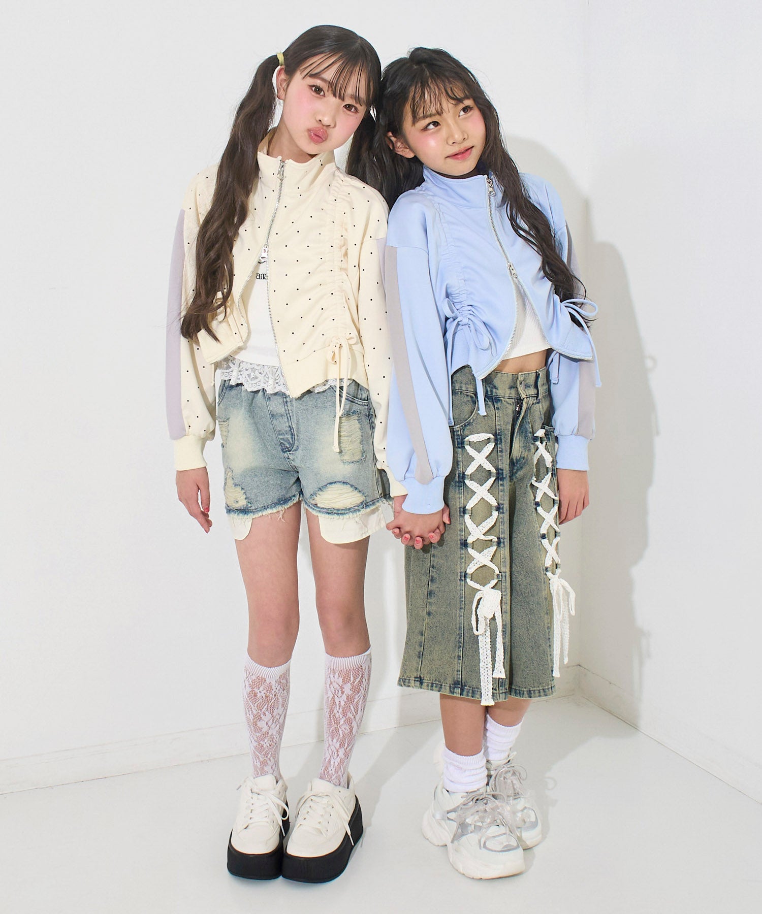 yumi様　ダブルスタンダード　配色ラインショートジャージブルゾン 前シャーリング ダブルジップ ジャージ ブルゾン 915-7875 – ANAP
