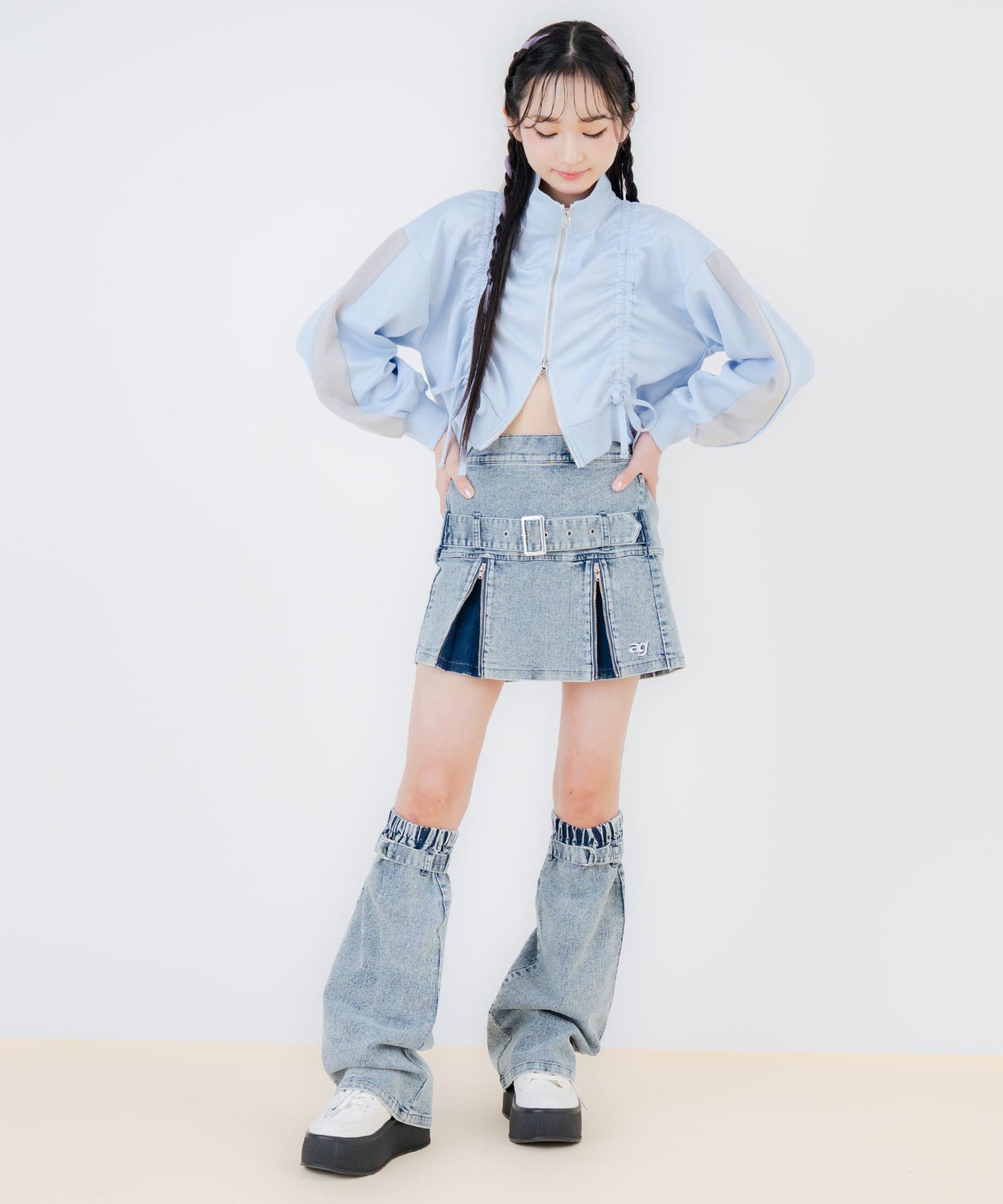 前シャーリング ダブルジップ ジャージ ブルゾン 915-7875